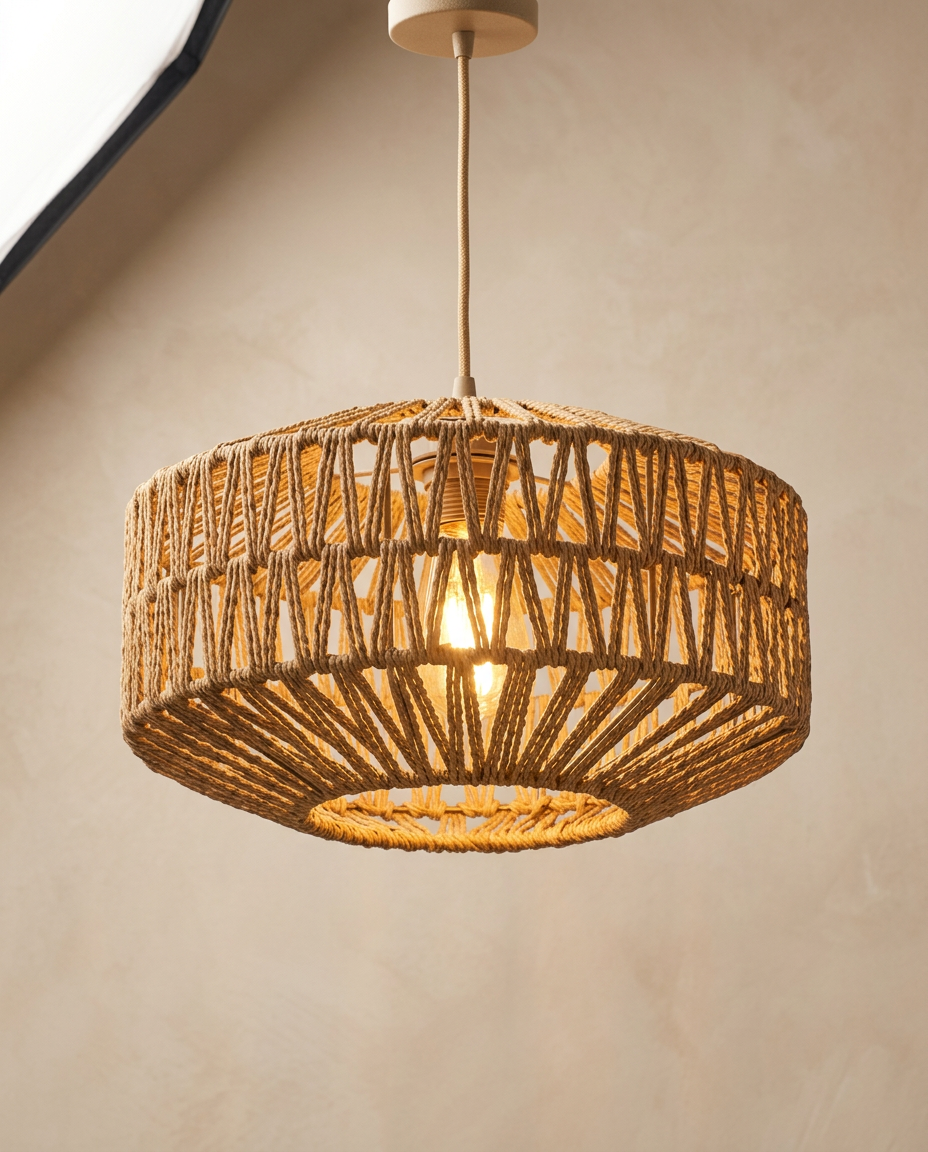 Rattan Basket Ceiling Pendant Light