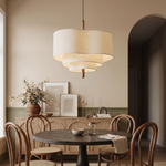 Wabi-Sabi Tiered Linen Pendant Chandelier
