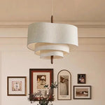 Wabi-Sabi Tiered Linen Pendant Chandelier