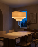 Wabi-Sabi Tiered Linen Pendant Chandelier