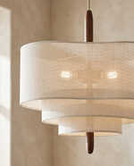Wabi-Sabi Tiered Linen Pendant Chandelier