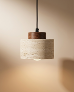 Wabi-Sabi Stone Cylinder Bedside Pendant