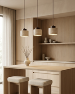 Wabi-Sabi Stone Cylinder Bedside Pendant