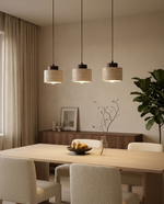 Wabi-Sabi Stone Cylinder Bedside Pendant