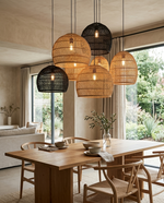 Woven Rattan Dome Pendant Light