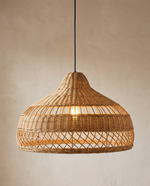 Woven Rattan Dome Pendant Light