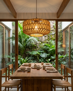 Rattan Basket Ceiling Pendant Light