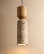 Travertine Cylinder Pendant Light