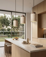 Wabi-Sabi Stone Cylinder Bedside Pendant