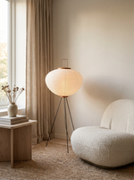 Sculptural Rice Paper Floor Lamp